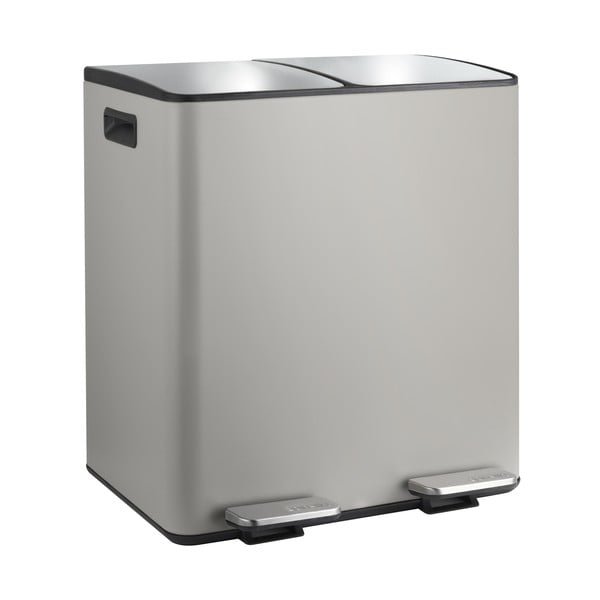 Cestino per la spazzatura grigio tortora in acciaio per raccolta differenziata/con pedale 2x20 l   Aliya – Spirella