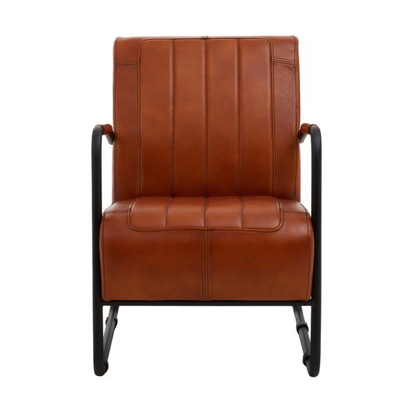 Poltrona marrone con rivestimento in pelle Buffalo – Premier Housewares-image-1