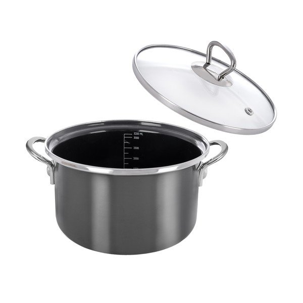 Pentola in smalto con coperchio incluso 3,25 l Metalic – Orion