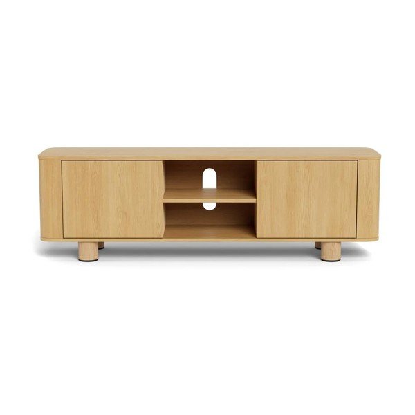 Mobile TV di colore naturale con effetto rovere 160x50x40 cm Atmore – Actona-image-3