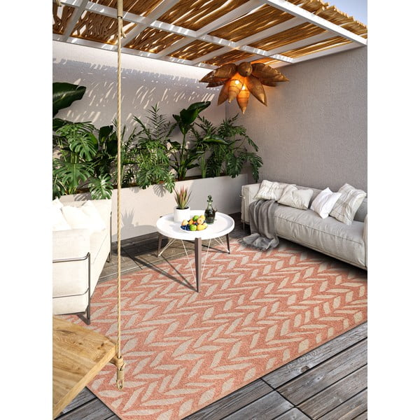 Tappeto per esterni color rosso mattone in fibra riciclata 200x290 cm Georgette - Villeroy&Boch-image-1