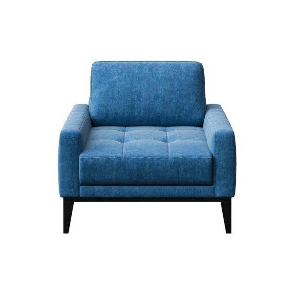 Modré křeslo s dřevěnými nohami MESONICA Musso Tufted