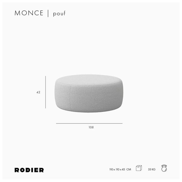 Poggiapiedi rosa rivestito in bouclé Monce – Rodier-image-4