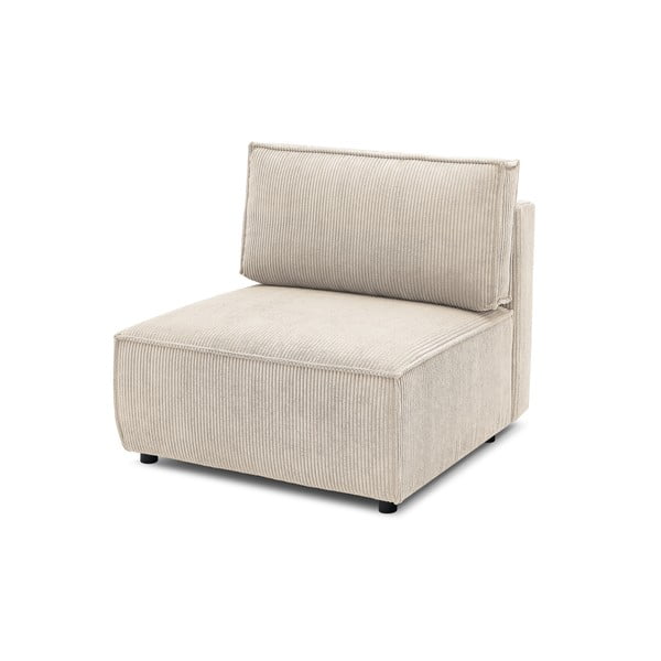 Modulo divano in velluto a coste color crema, pezzo centrale Nihad modular - Bobochic Paris