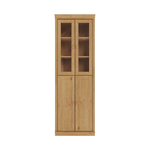 Vetrina colore naturale chiaro in pino massiccio 74x223x37 cm Anita – Støraa