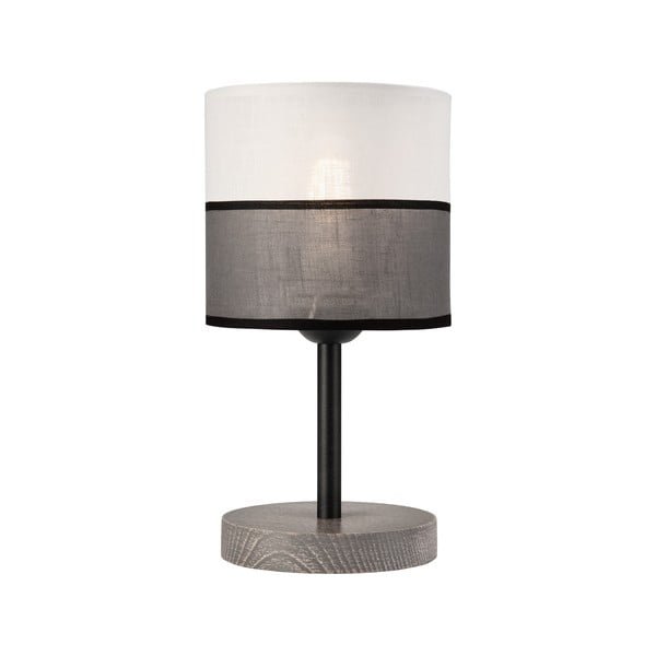 Lampada da tavolo grigia con paralume in tessuto, altezza 30 cm Andrea - LAMKUR