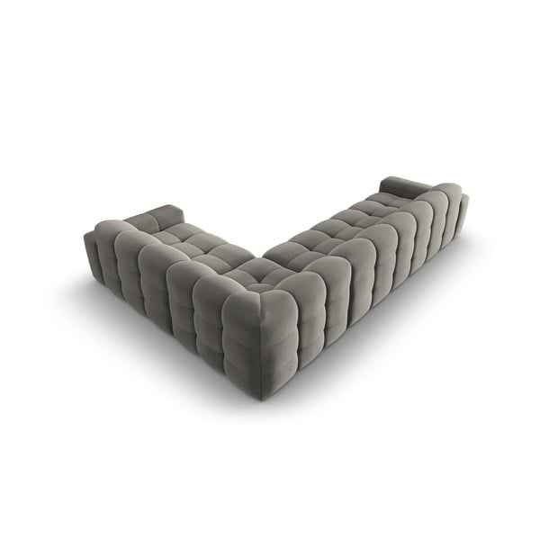 Divano angolare in velluto grigio (angolo destro) Kendal - Micadoni Home-image-4
