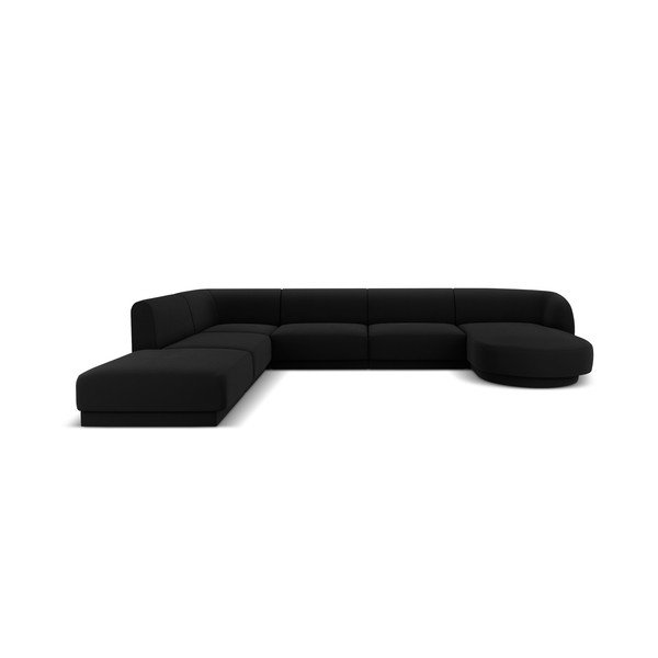 Divano angolare in velluto nero (angolo sinistro) Miley - Micadoni Home