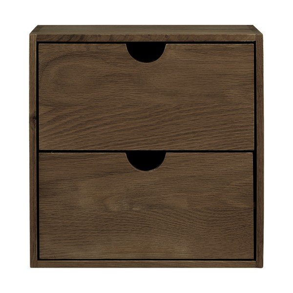 Mensola marrone scuro in rovere massiccio con ripiani multipli 30 cm Townsville – House Nordic-image-3