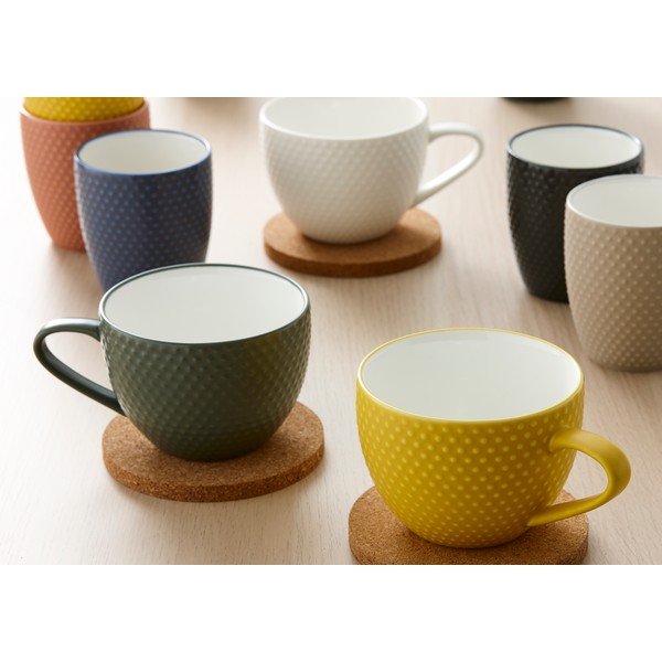 Tazza in porcellana verde con piattino 350 ml Abode - Ladelle-image-1