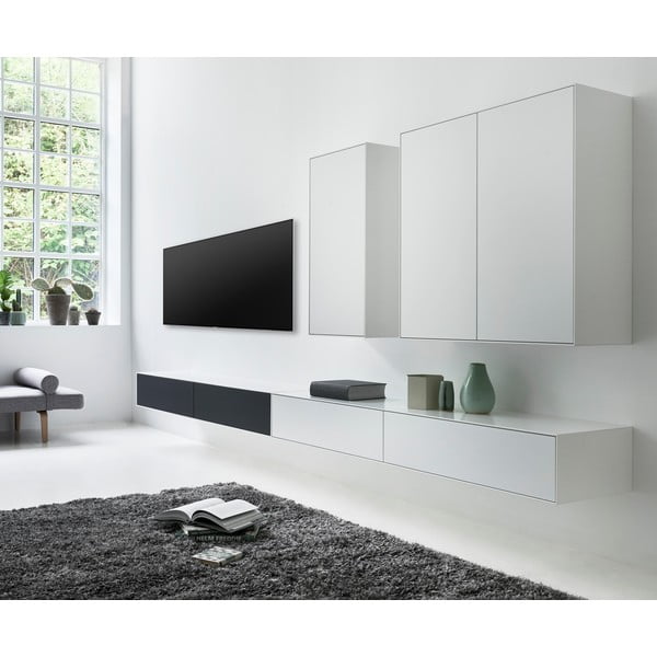 Set di tavolo TV e 2 cassettiere in bianco e nero Edge by Hammel - Hammel Furniture-image-1