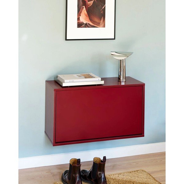 Scarpiera burgundy con ante ribaltabili/da parete 70x30x40 cm – ReCollector-image-4