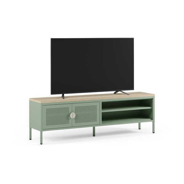 Mobile TV color menta/di colore naturale in metallo 160x50x35 cm Sayla – Marckeric-image-1