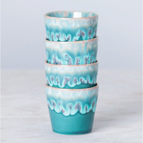 Tazza per espresso in gres bianco e turchese, 210 ml Grespresso - Costa Nova-image-1