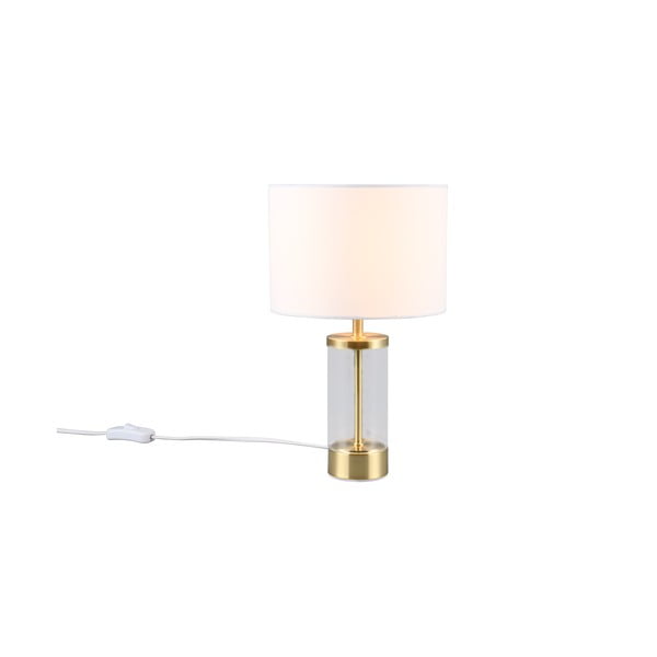 Lampada da tavolo in oro con paralume in tessuto (altezza 33,5 cm) Grazia - Reality-image-1