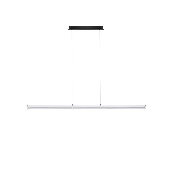 Lampadario LED nero opaco/color argento opaco in metallo con paralume in vetro acrilico con intensità regolabile Pheme – Nova Luce