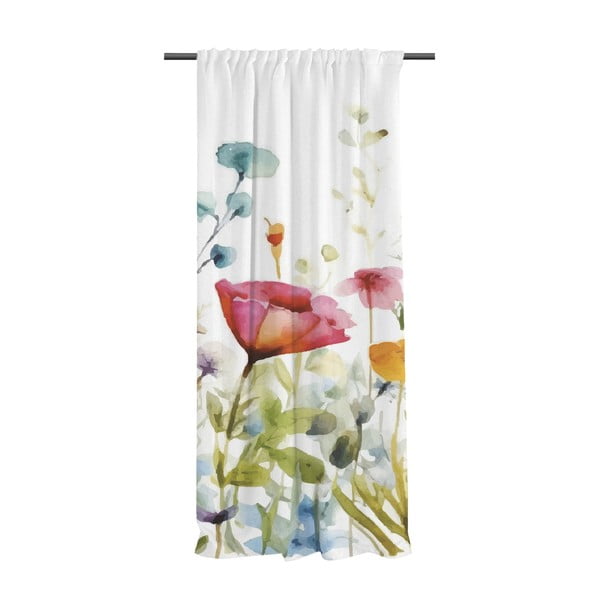 Tenda in raso di cotone bianco 110x250 cm Watercolour Flowers - Butter Kings