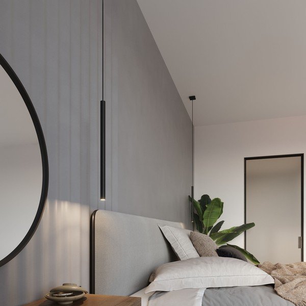 Apparecchio a sospensione nero Singolo Fideus - Sollux-image-1