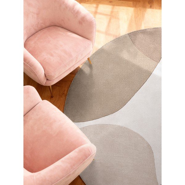 Tappeto rotondo beige in lana tessuto a mano ø 160 cm Hackney Clarissa – Ted Baker-image-2