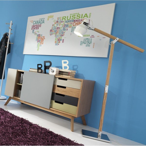 Mappa murale del mondo su tela Text World, 80 x 160 cm - Tomasucci-image-2