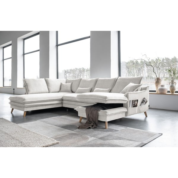 Divano letto angolare beige (angolo sinistro/"U") Charming Charlie - Miuform-image-4