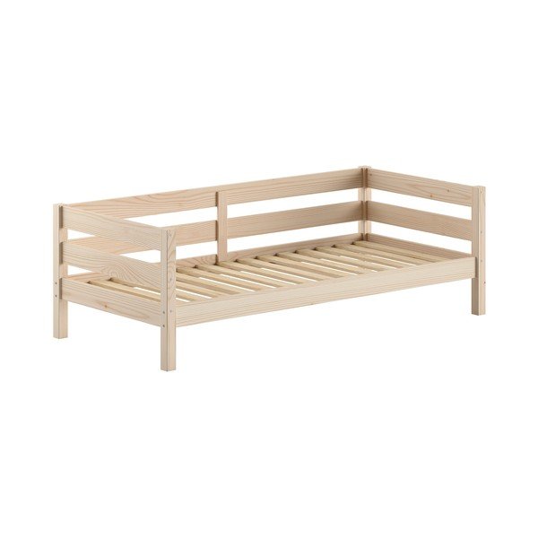 Letto da bambini di colore naturale in pino massiccio con rete inclusa 90x200 cm Margrit – Vipack