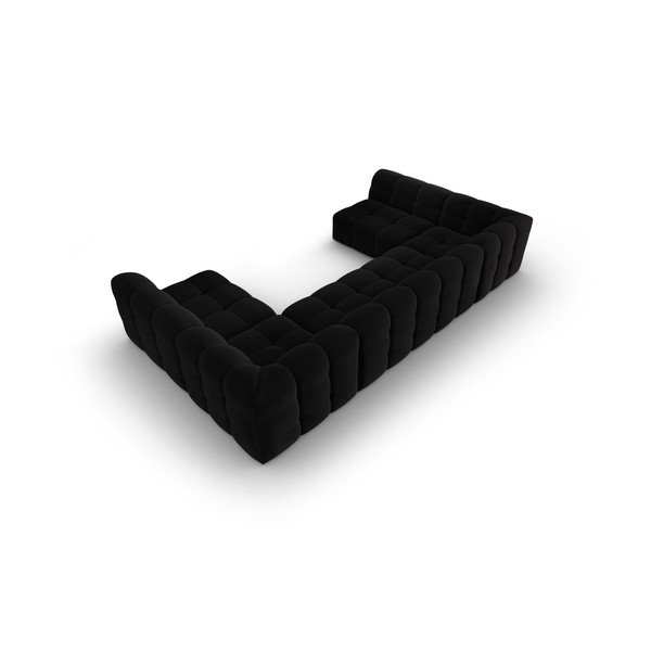 Divano angolare in velluto nero (a U) Kendal - Micadoni Home-image-4