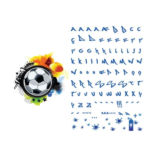 Adesivo da parete con il nome Football Graffitti - Ambiance-image-2