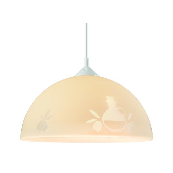 Lampadario bianco/beige ø 30 cm – LAMKUR-image-1