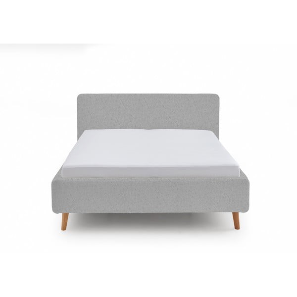 Letto matrimoniale imbottito grigio chiaro rete non inclusa 160x200 cm Mattis – Meise Möbel-image-2