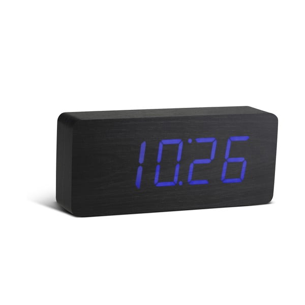 Sveglia nera con display a LED blu Slab Click Clock - Gingko