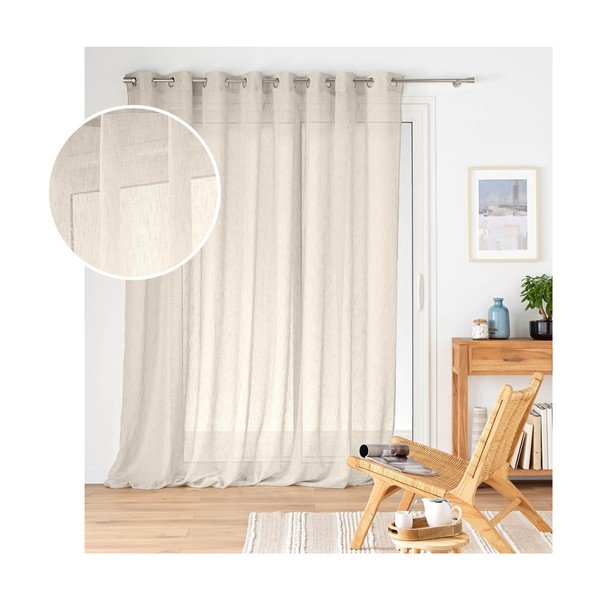 Tenda sottile di colore naturale 300x240 cm Carlin - douceur d'intérieur-image-3