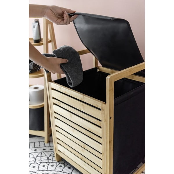 Cesto portabiancheria in tessuto 47 l Ecori - Wenko-image-1