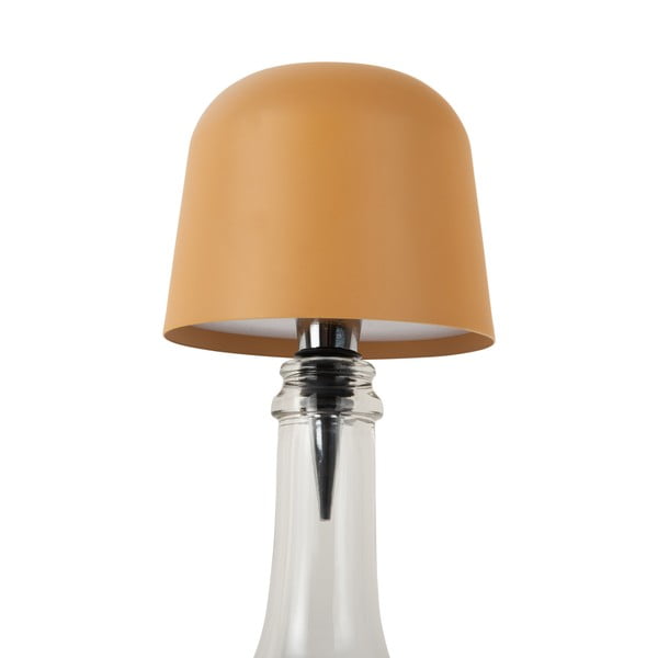 Lampada da tavolo LED a bottiglia giallo ocra con paralume in metallo (altezza totale 13 cm) Cone Hat LED – Leitmotiv
