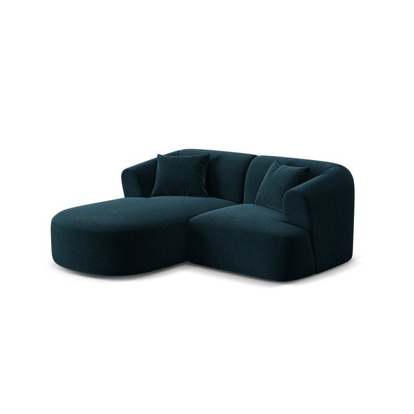 Divano angolare color petrolio (con penisola a sinistra/con chaise lounge) con rivestimento in velluto Campi – Cosmopolitan Design-image-2