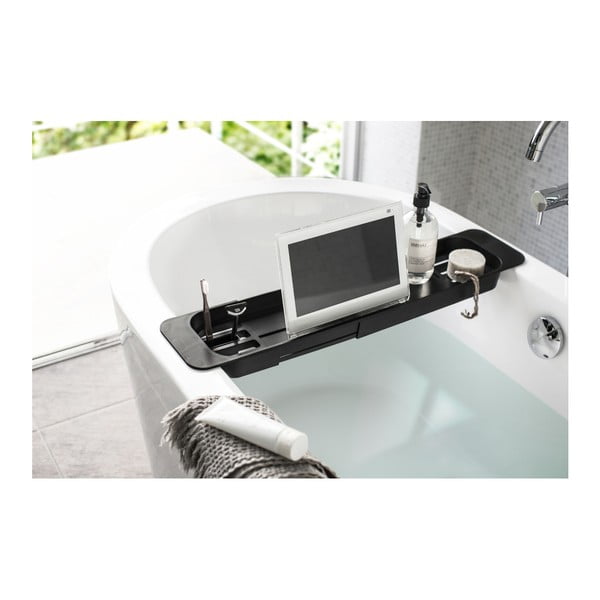 Mensola regolabile nera per vasca da bagno Tower - YAMAZAKI-image-2