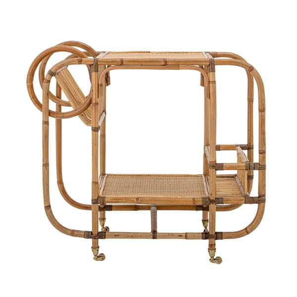 Tavolo da portata in rattan su ruote 46x87 cm Pucca - Bloomingville