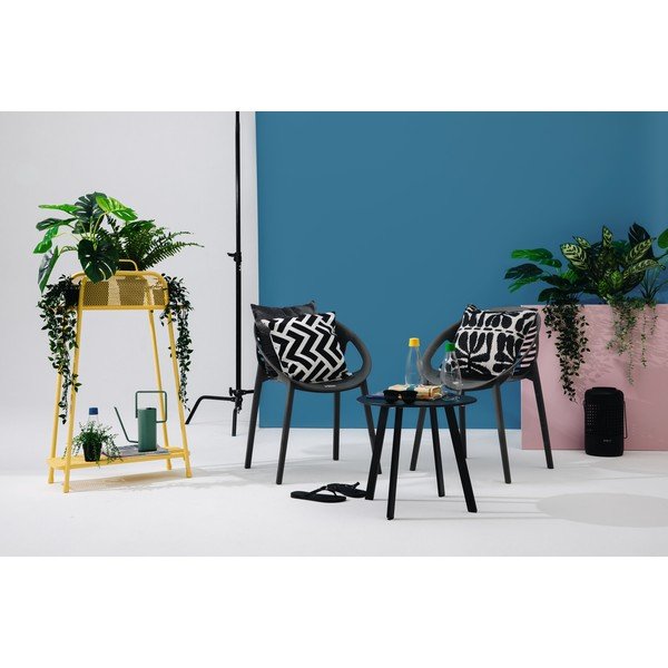 Tavolo da giardino nero Full Steel, ø 50 cm - Le Bonom-image-4