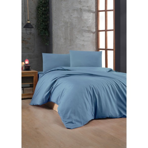 Biancheria da letto blu in cotone renforcé per letto singolo 140x200 cm – Mijolnir