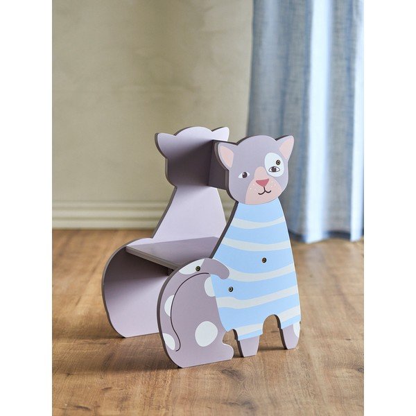 Sedia per bambini azzurra/grigia Mille – Bloomingville Mini-image-1