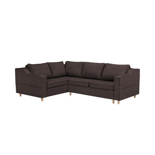 Divano letto a quattro posti marrone scuro Jonquille, angolo sinistro - Mazzini Sofas