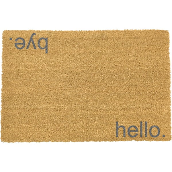 Tappeto in cocco naturale grigio Hello, Bye, 40 x 60 cm Hello, Bye - Artsy Doormats
