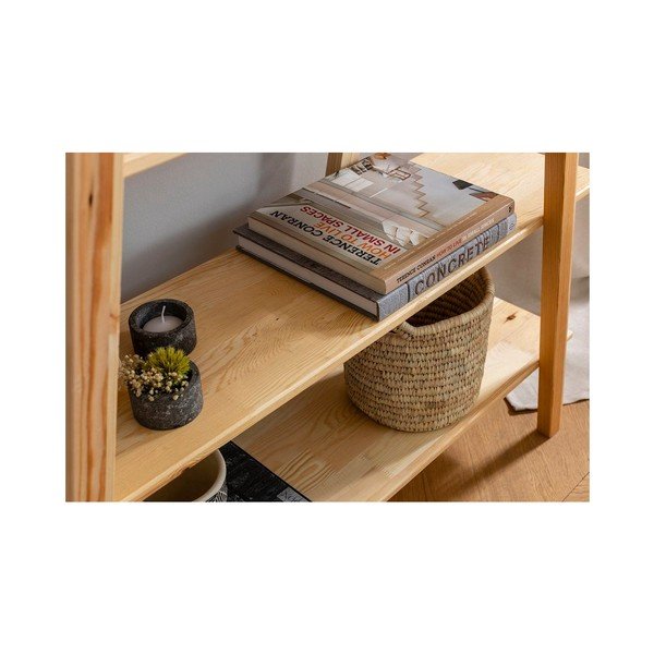 Libreria in legno di pino di colore naturale 120x148 cm Perla - Kalune Design-image-4