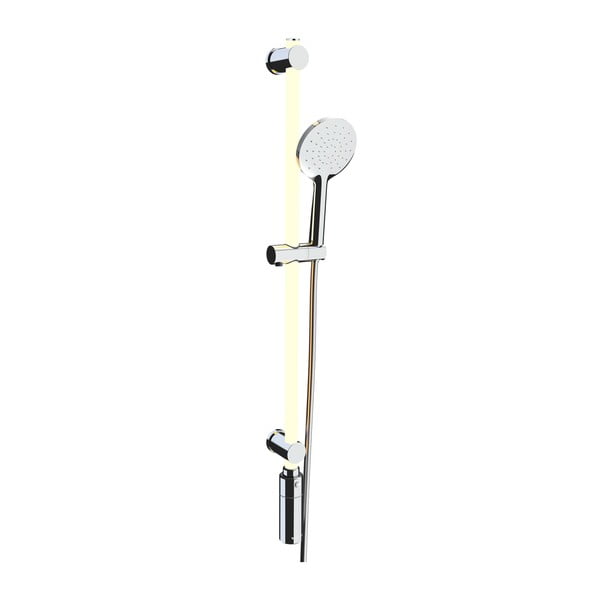 Asta doccia da parete con soffione color argento 94 cm LED - Wenko