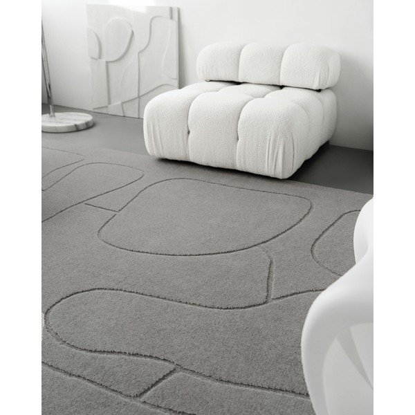 Tappeto in lana grigio 200x300 cm Morphic - Agnella-image-3