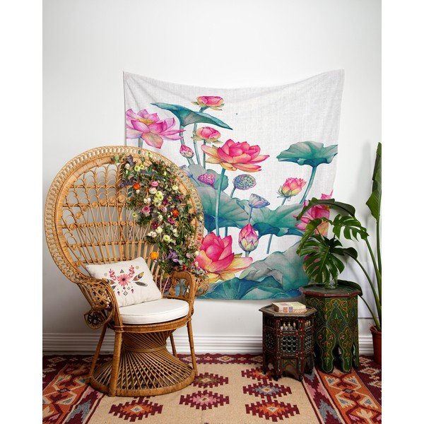 Arazzo 140x140 cm Pink Flowers - Really Nice Things-image-1