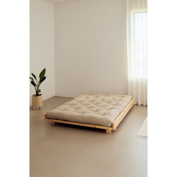 Letto matrimoniale in legno di pino con rete color naturale 180x200 cm Social Bed - Karup Design-image-4