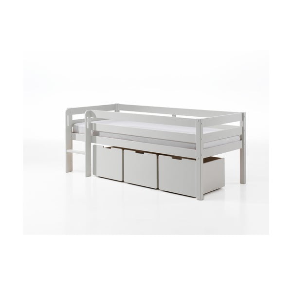 Cassetti bianchi sotto il letto dei bambini 3 pezzi Pino - Vipack-image-2