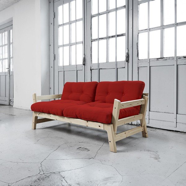 Rozkládací pohovka Karup Step Natural/Red