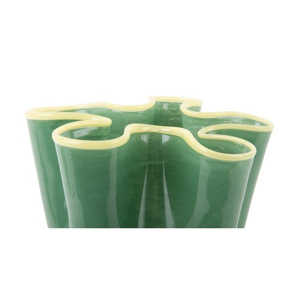 Vaso verde in vetro fatto a mano (altezza totale 31,5 cm) Ruffles – PT LIVING-image-3